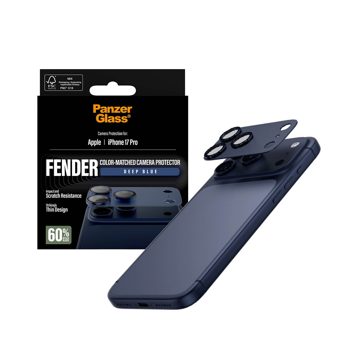 PanzerGlass® Fender Kameraschutz Tiefblau iPhone 17 Pro